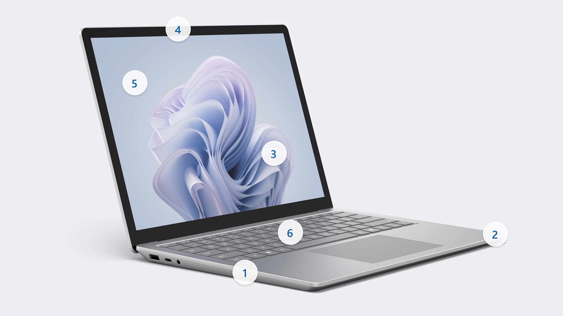 Surface Laptop 6與各功能標記
