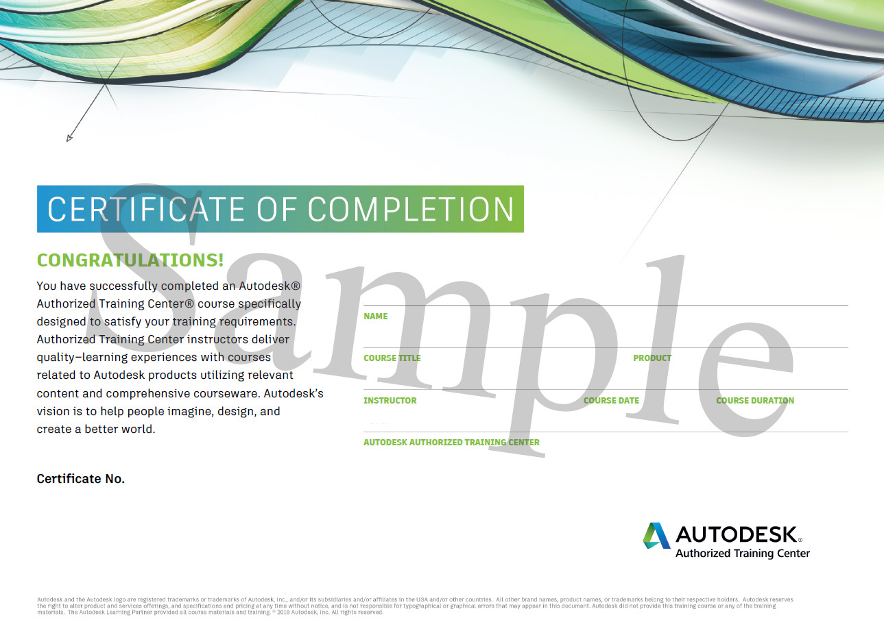 Autodesk授權培訓中心(ATC)證書