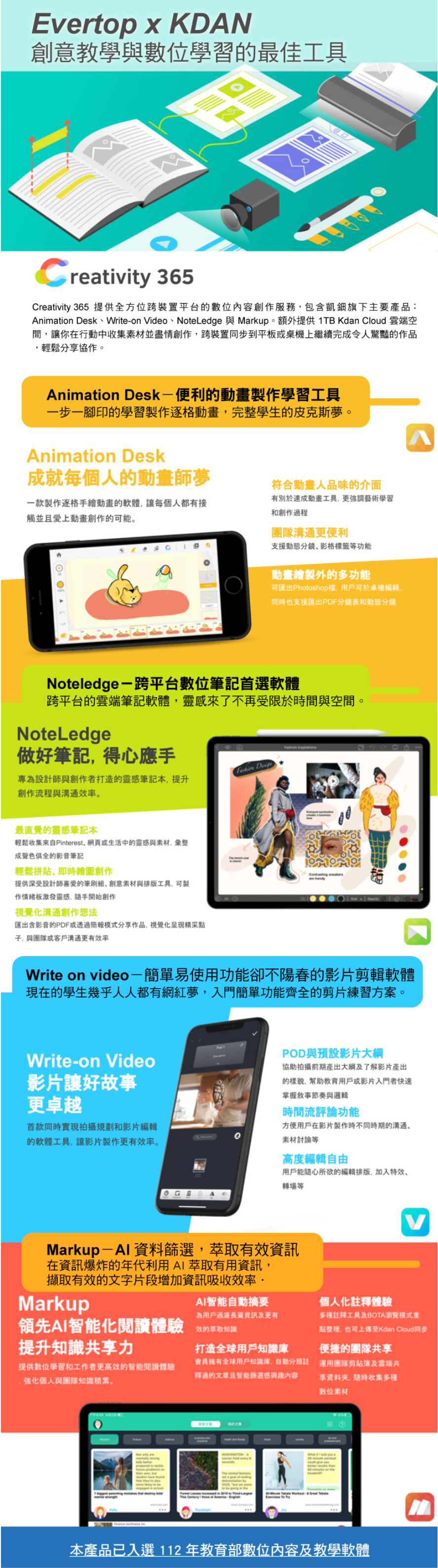 簡單易學跨裝置平台的數位內容創作軟體(入選112年教育部數位內容與教學軟體)